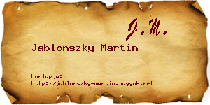 Jablonszky Martin névjegykártya